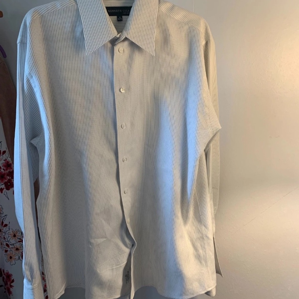 Kenneth Cole Men's  Striped Dress Shirt